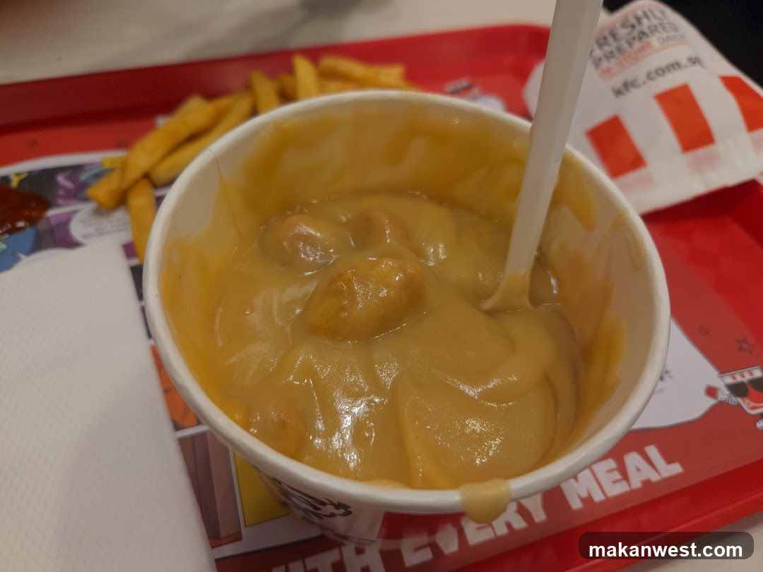 KFC Meal with Cheese Sauce