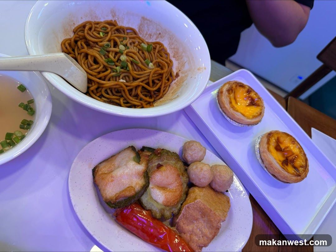 Noodle and Egg Tart Meal