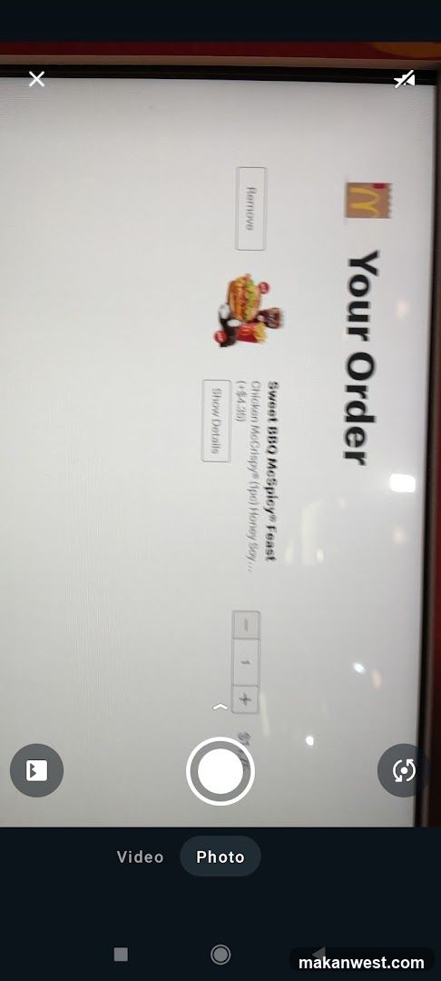 McDonald's Order Screen