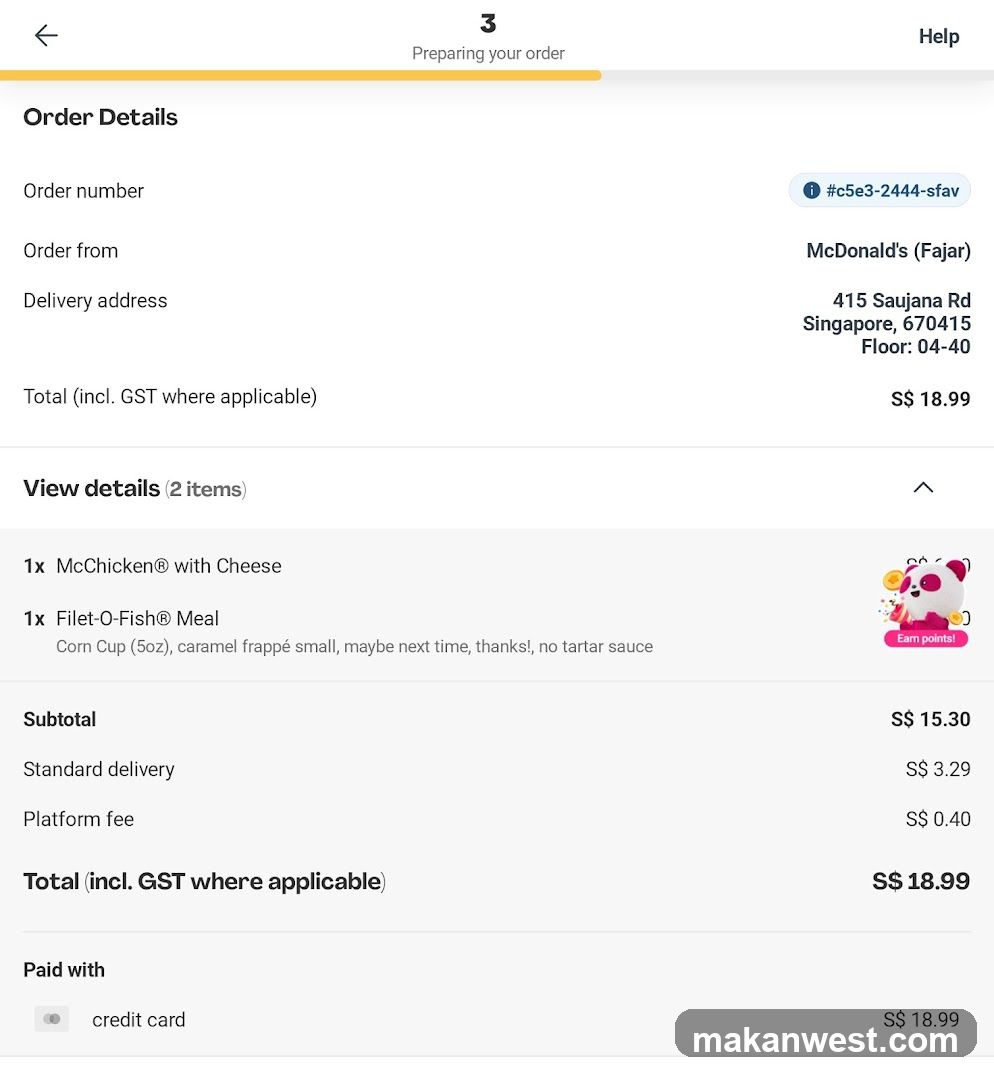 McDonald's Order Summary