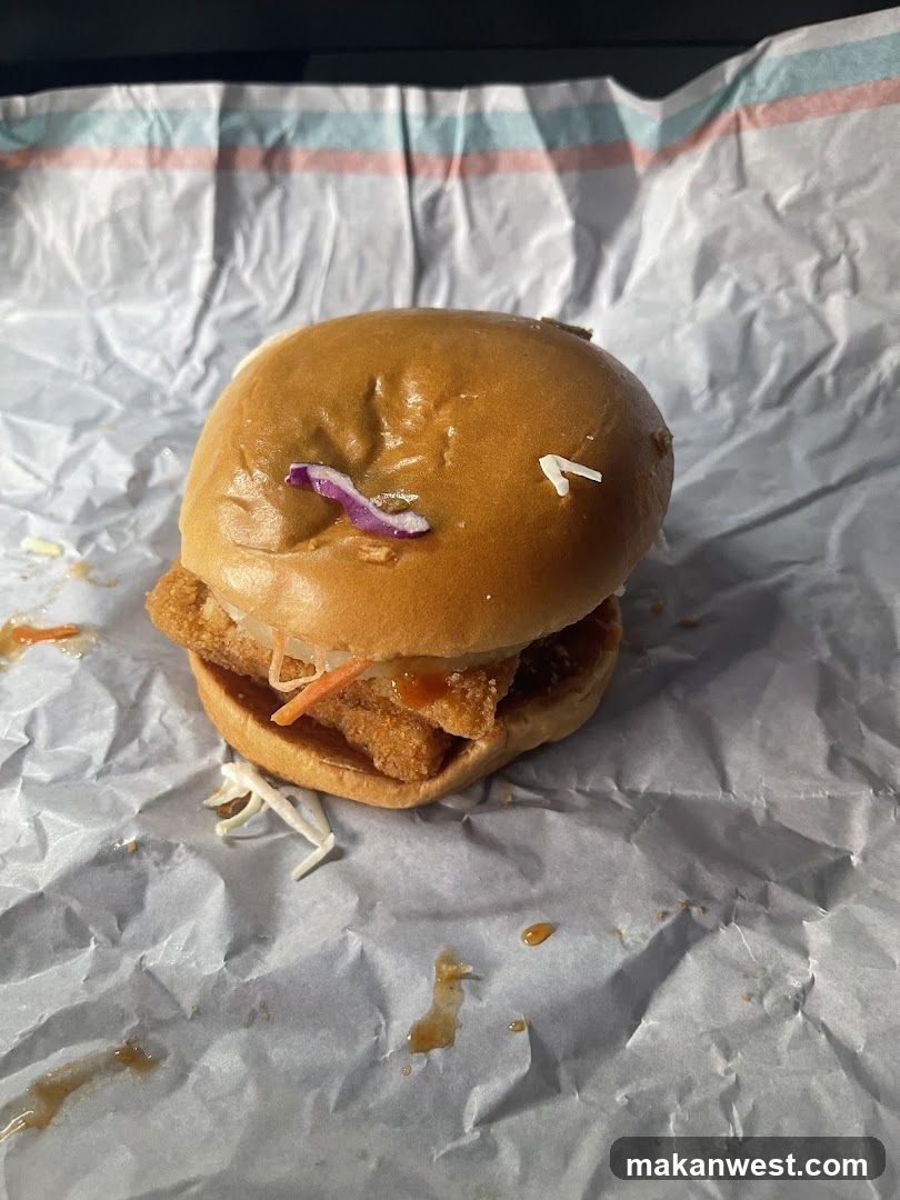 Chicken Sandwich on Crinkled Paper