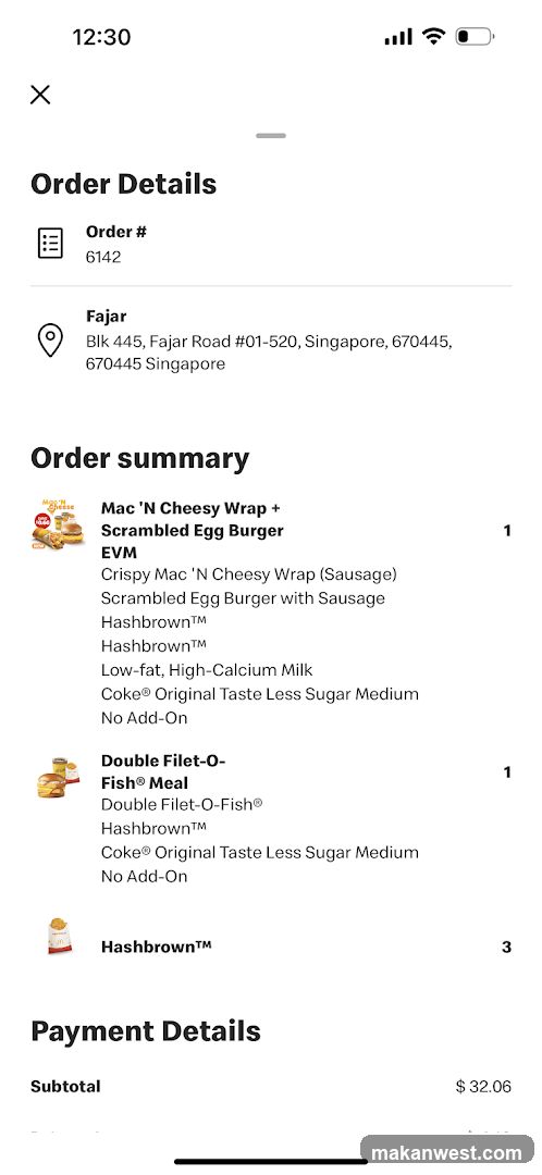 Order Details - Fajar Restaurant