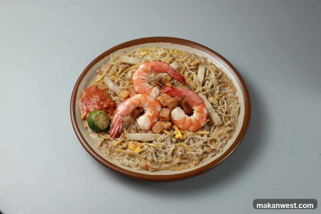 Shrimp Fried Noodles with Lime and Chili Paste