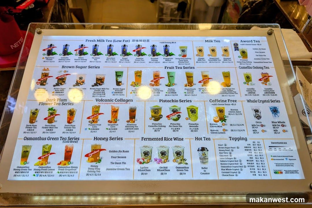 Fresh Milk Tea Menu Board