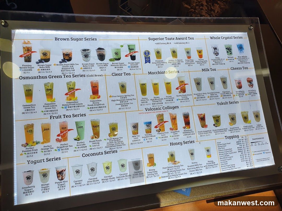 Brewed Tea Menu Board