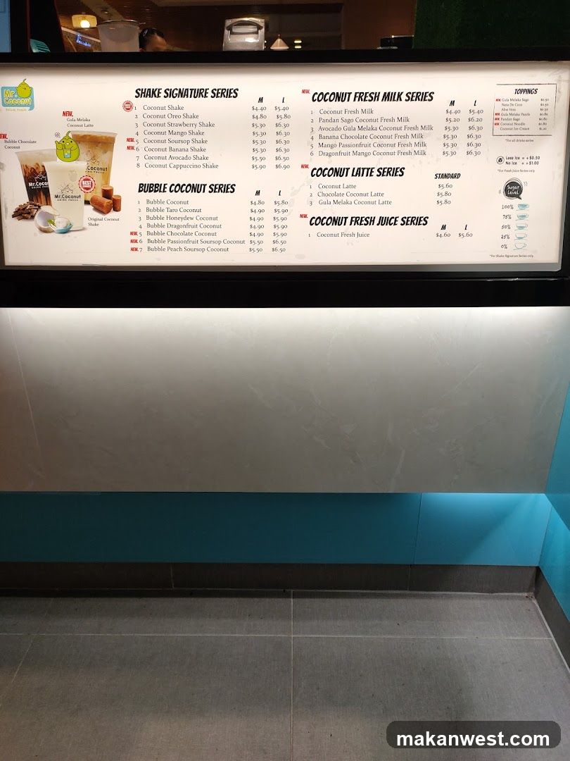 Coconut Fresh Menu Board