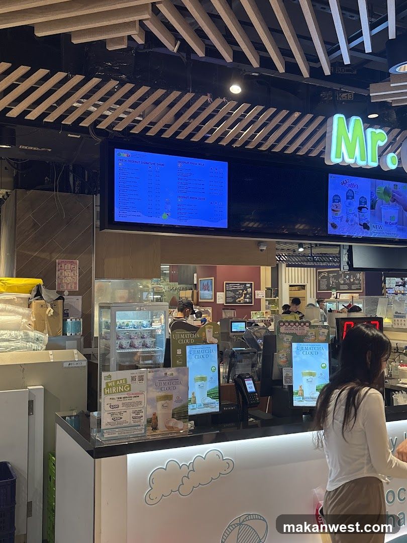Store Interior with Menu Display and Staff