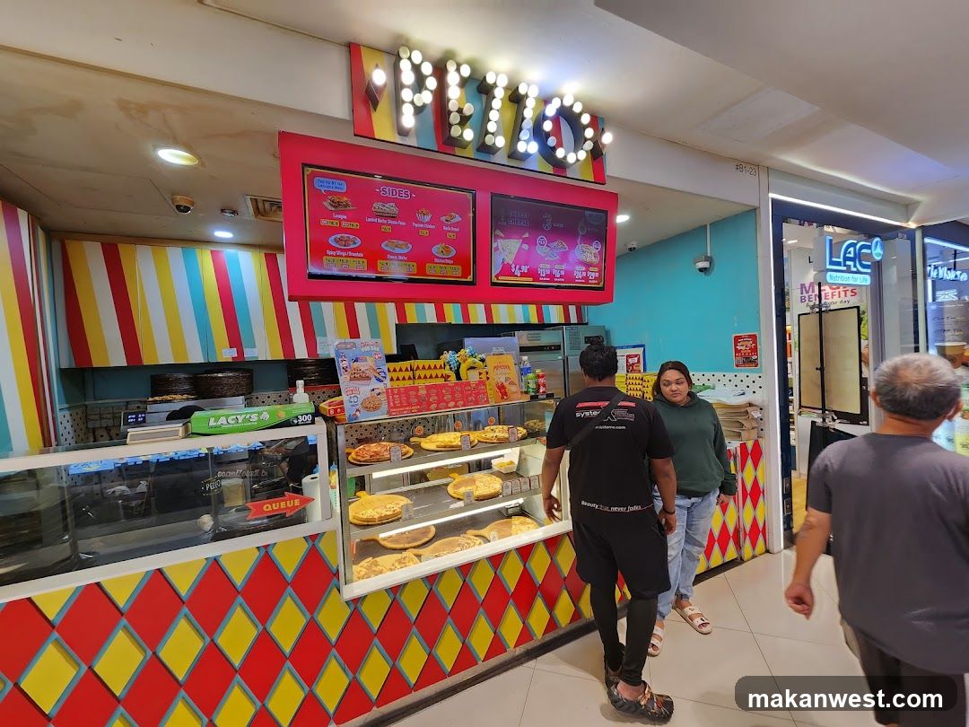 Food Stall Interior with Menu Boards and Staff