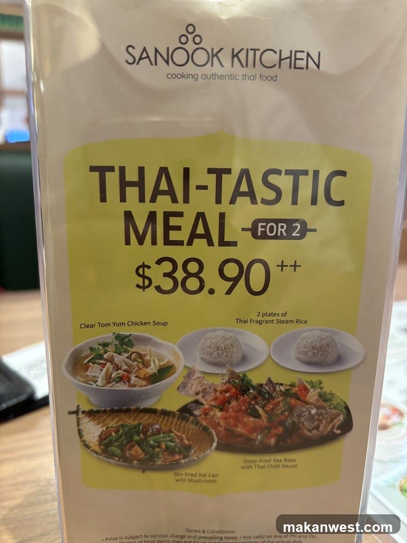 Thai-Tastic Meal Menu Board