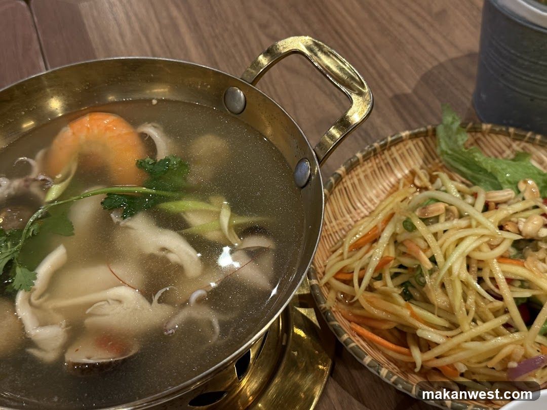 Hot Pot and Salad Dish