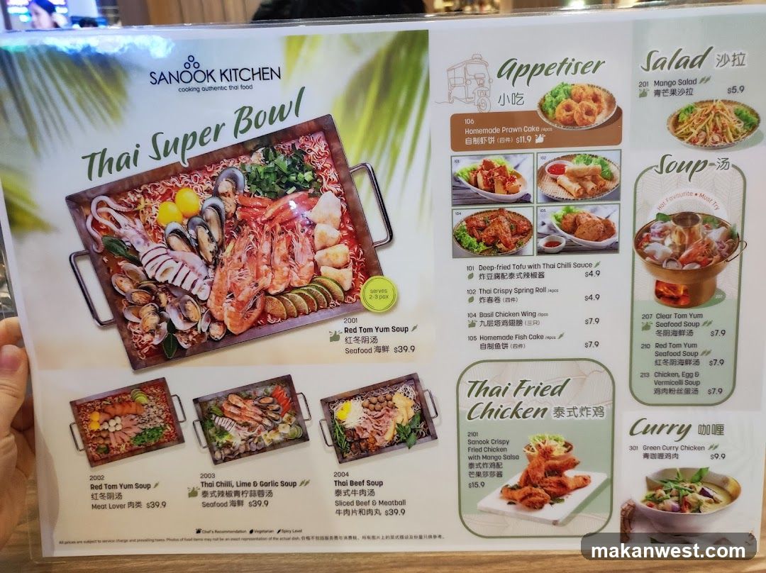 Sanook Kitchen Menu