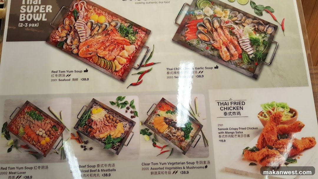 Thai Food Menu Board