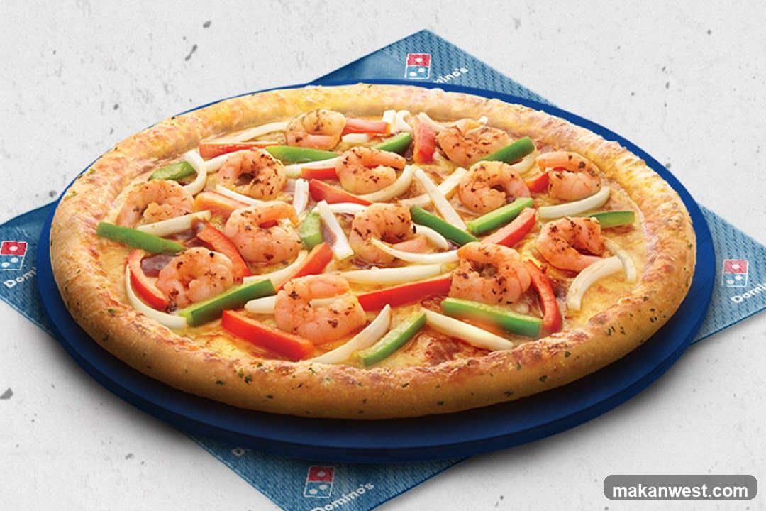Domino's Pizza with Shrimp and Peppers