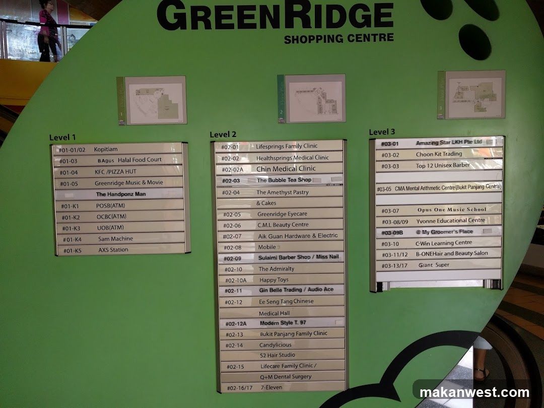 GreenRidge Shopping Centre Directory