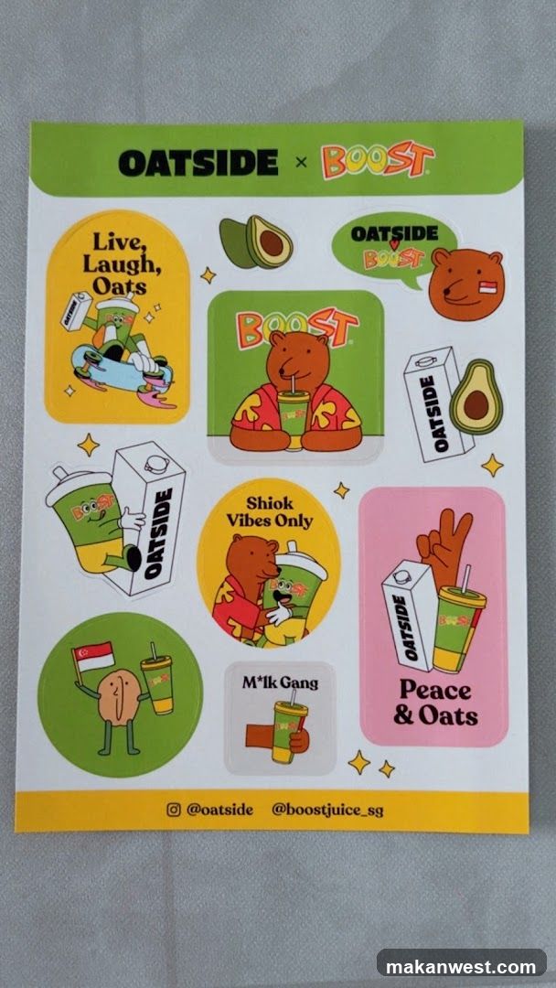 Oatside x Boost Juice sticker sheet