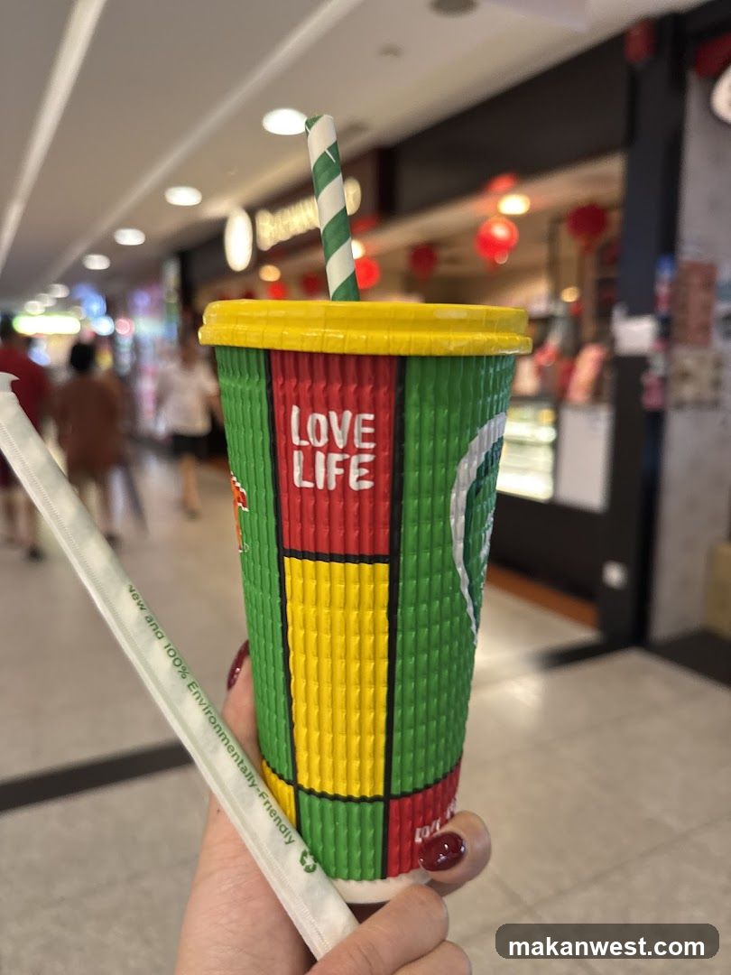 Rasta-themed drink cup in mall