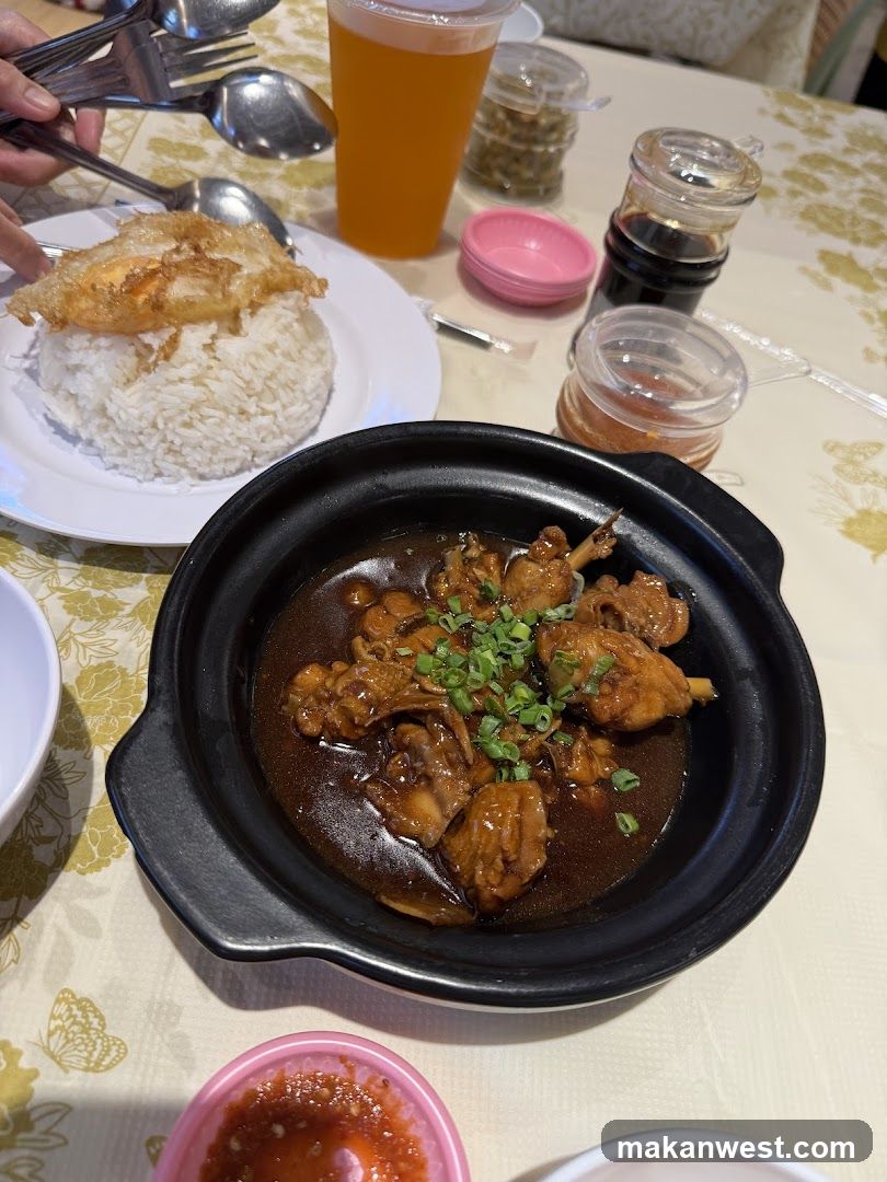 Dining Table with Chicken Dish and Rice