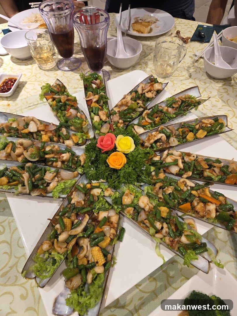 Seafood Platter with Green Beans and Shrimp