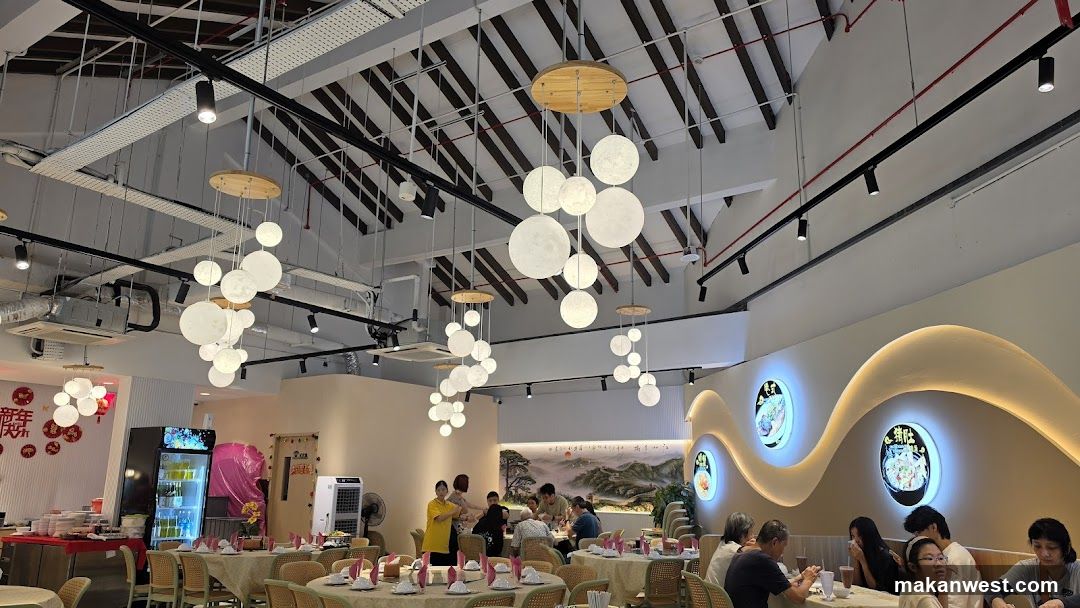 Restaurant Interior with Hanging Lights