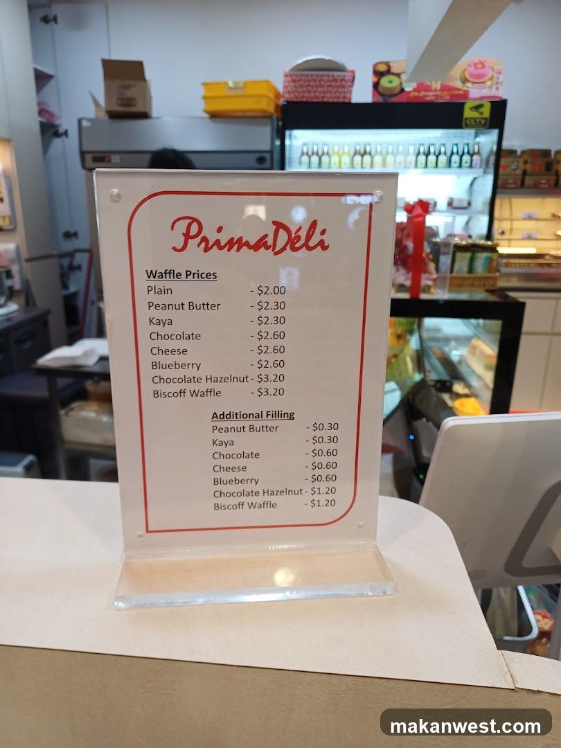 PrimaDeli Waffle Menu
