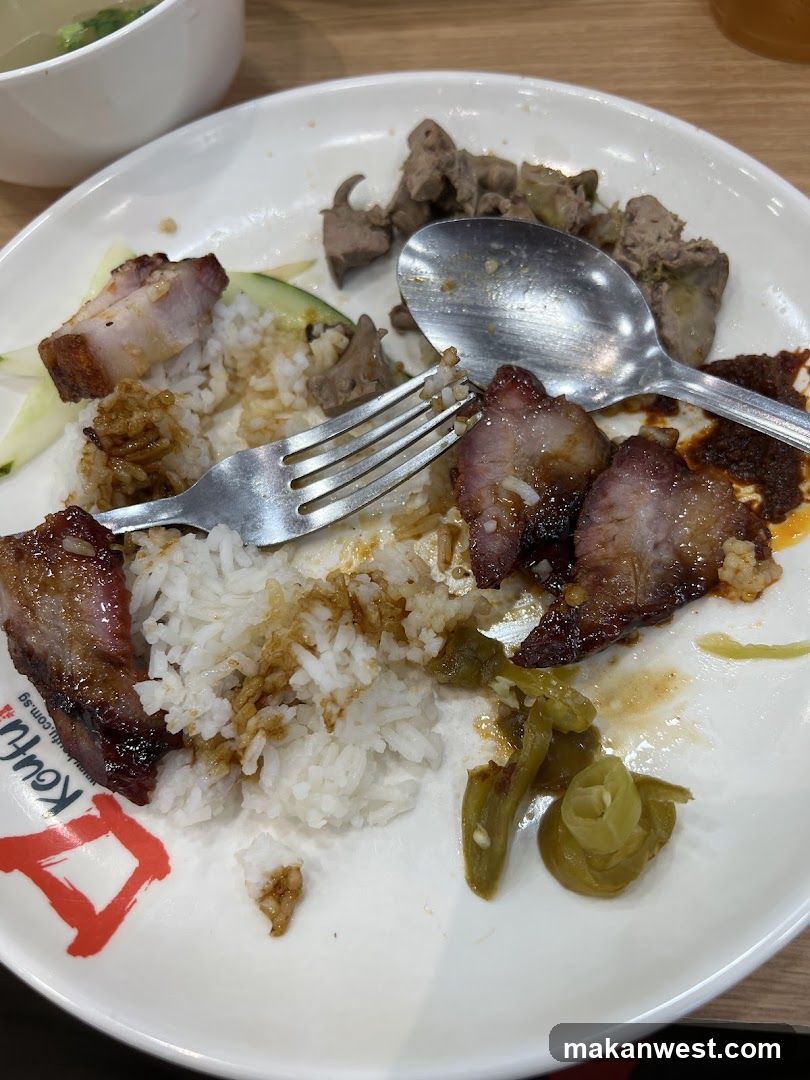 Plate of food with rice and meat