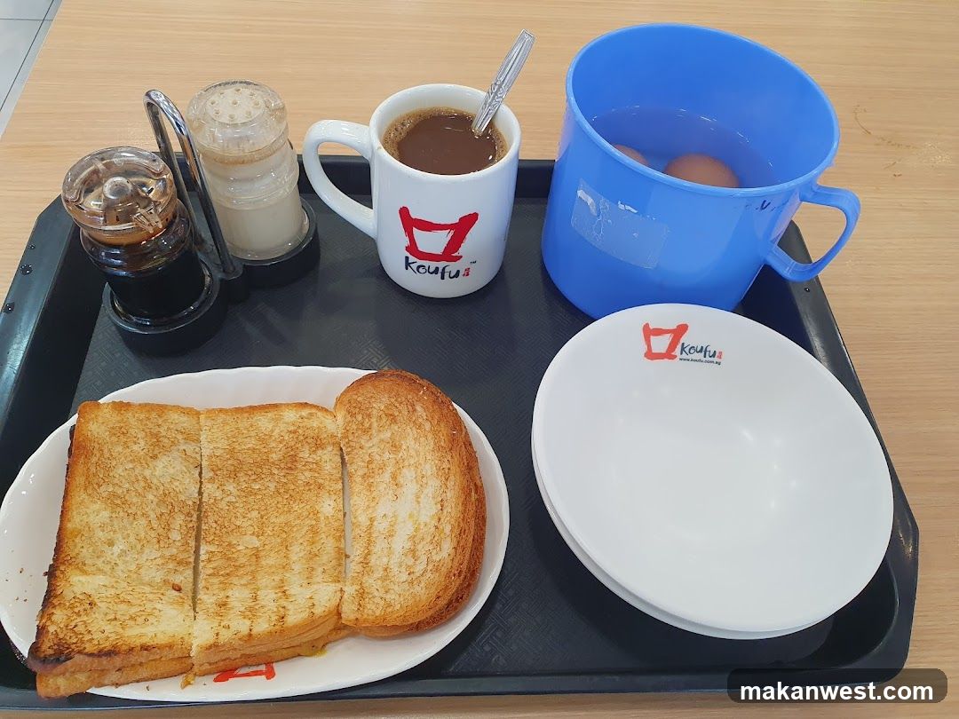 Breakfast Tray with Toast, Coffee and Eggs