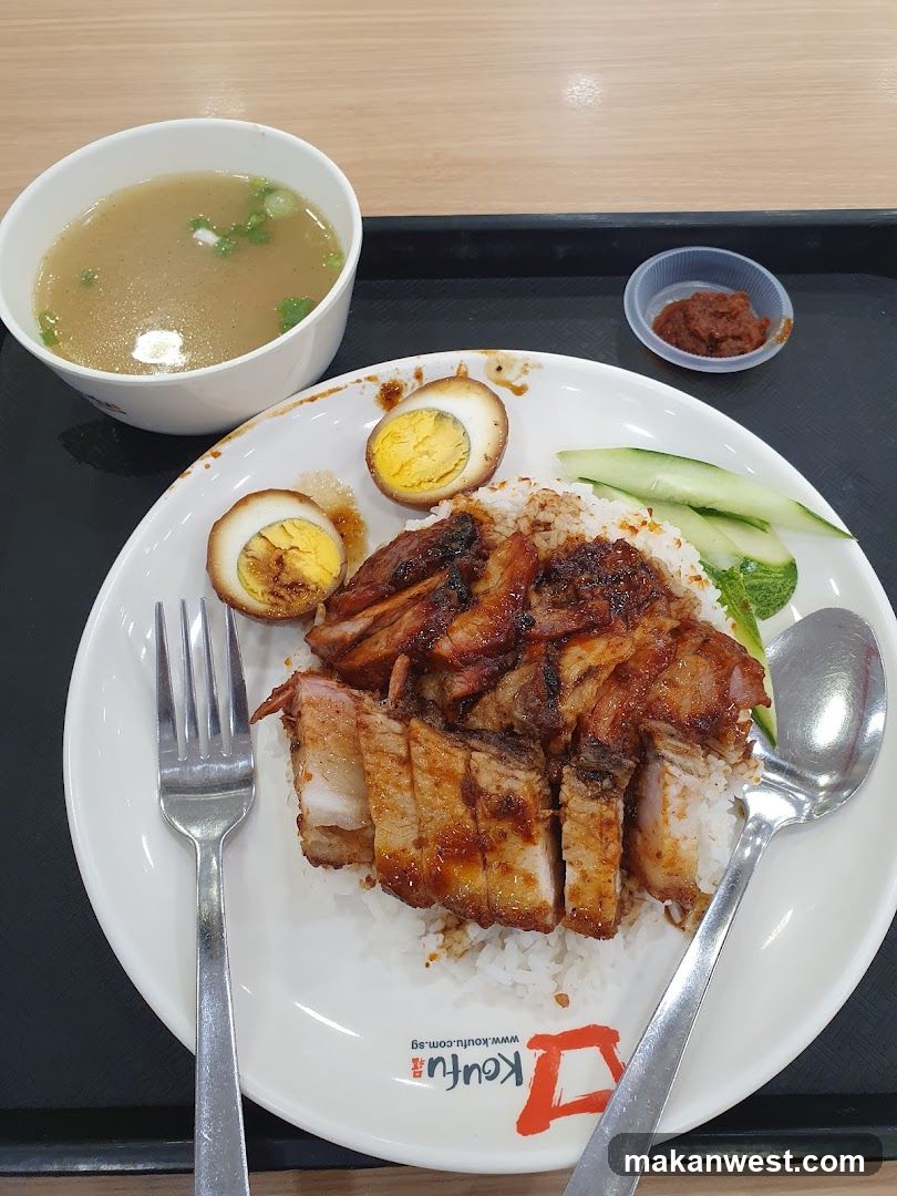 Hawker Meal with Rice and Pork