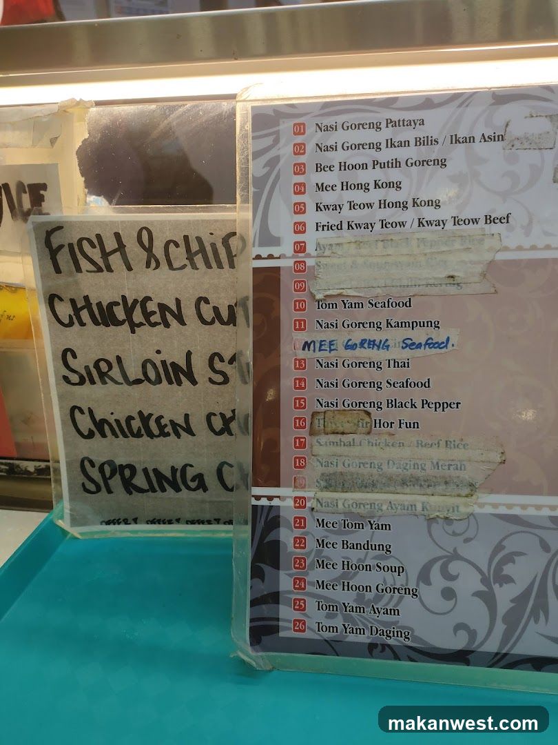 Nasi Goreng & Mee Menu Board