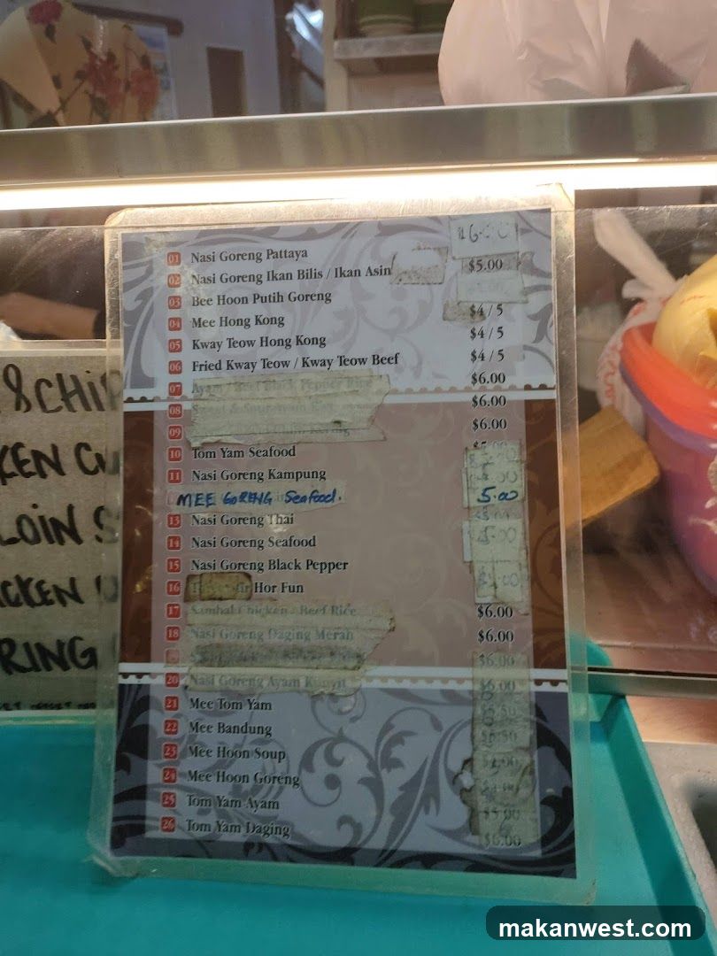 Nasi Goreng & Mee Menu Board