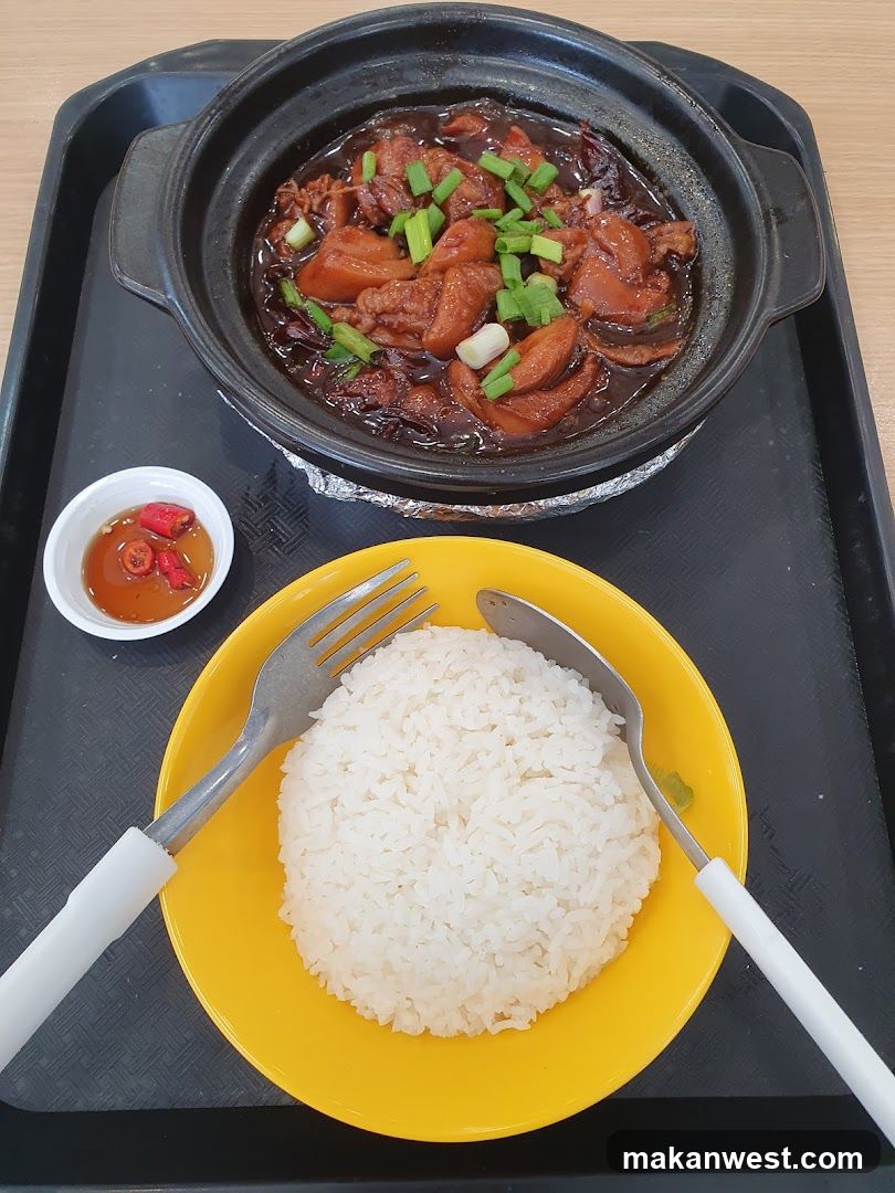 Cantonese-style braised pork rice meal