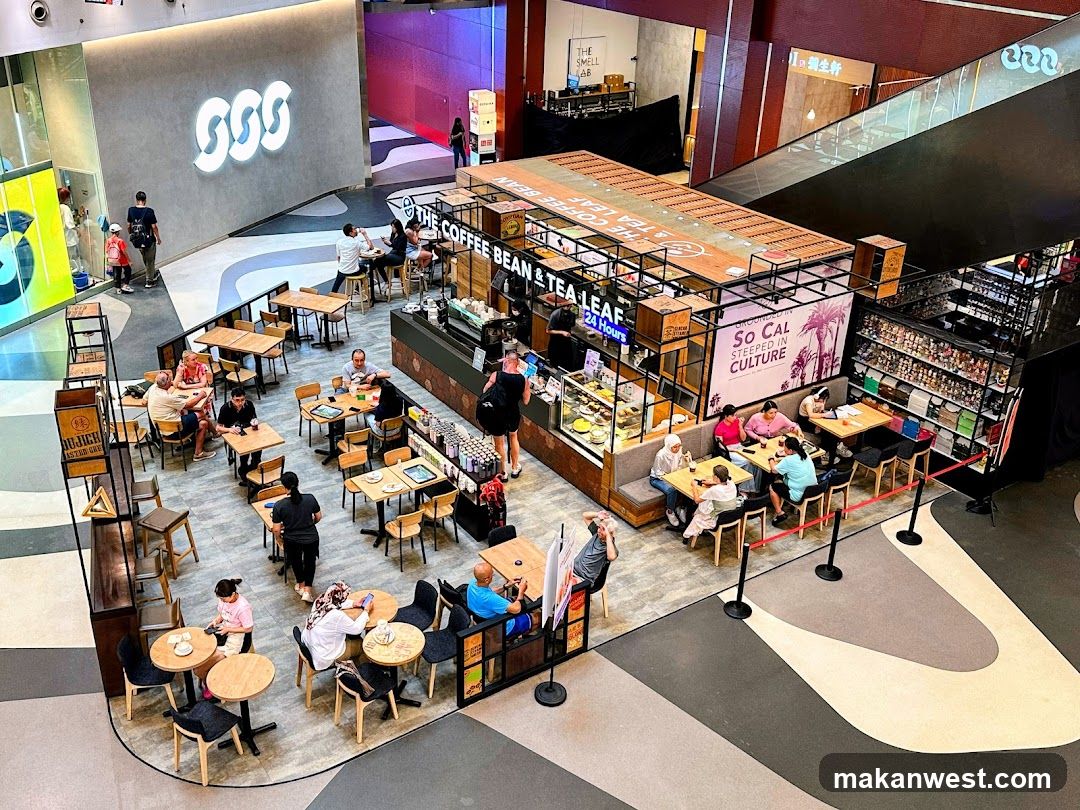 Food Court Interior with Coffee Shop Kiosk