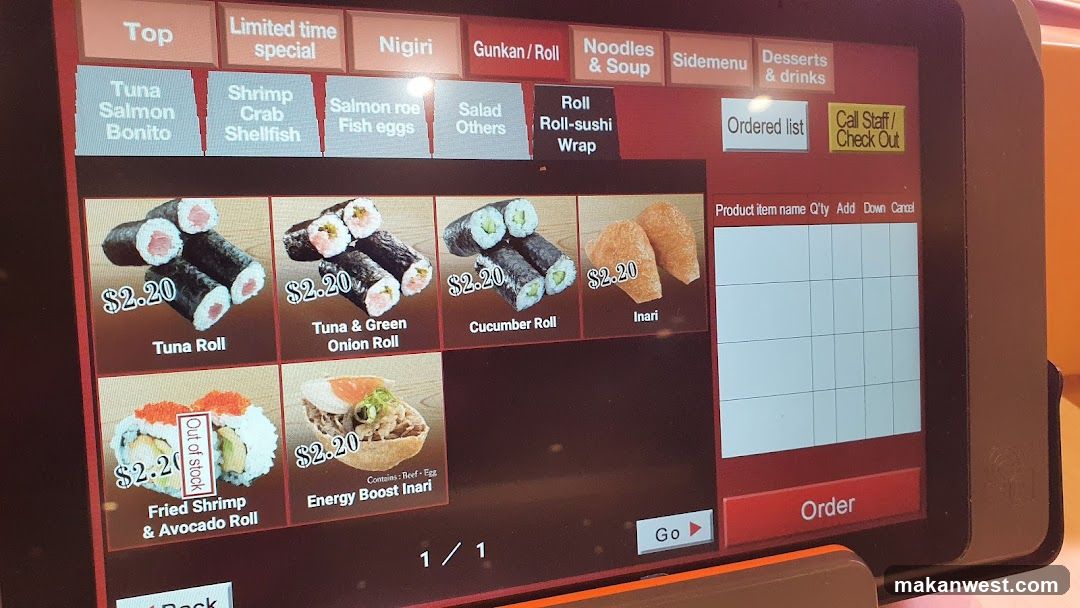 Sushi Menu Display
