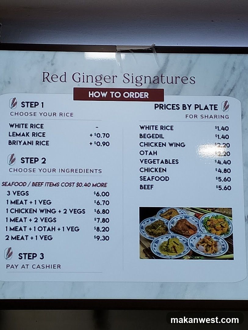 Red Ginger Signatures Menu Board