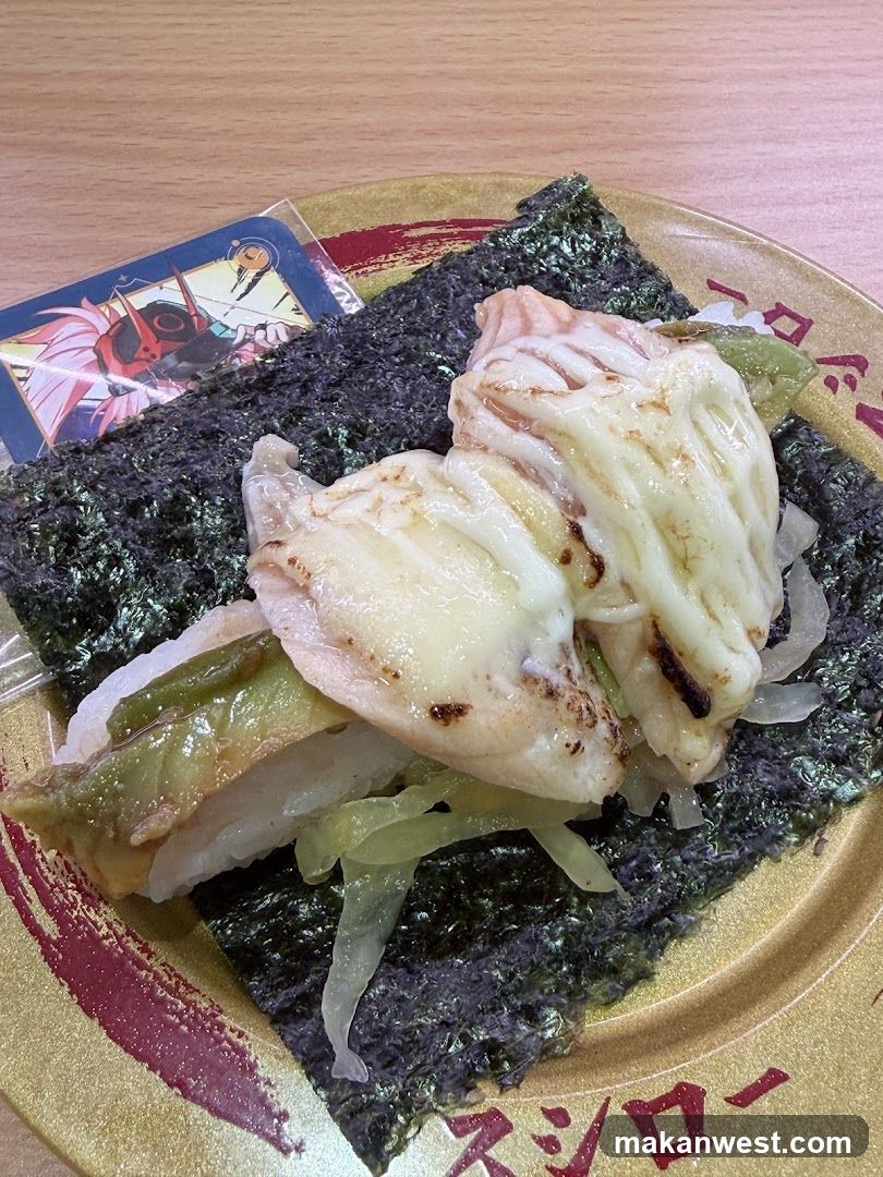 Sushi Roll with Grilled Fish and Cheese