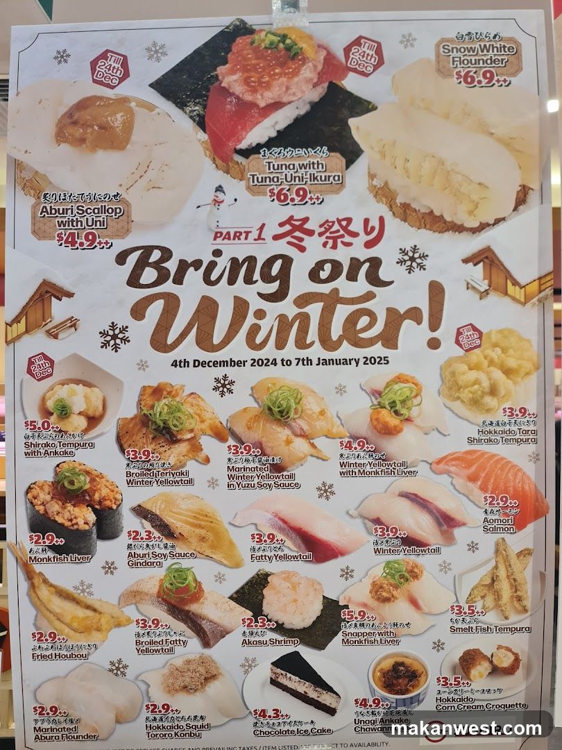 Sushihiro Winter Festival Menu