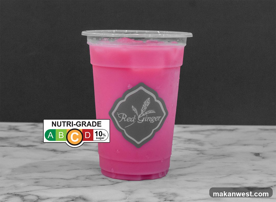 Red Ginger Drink with Nutri-Grade Label