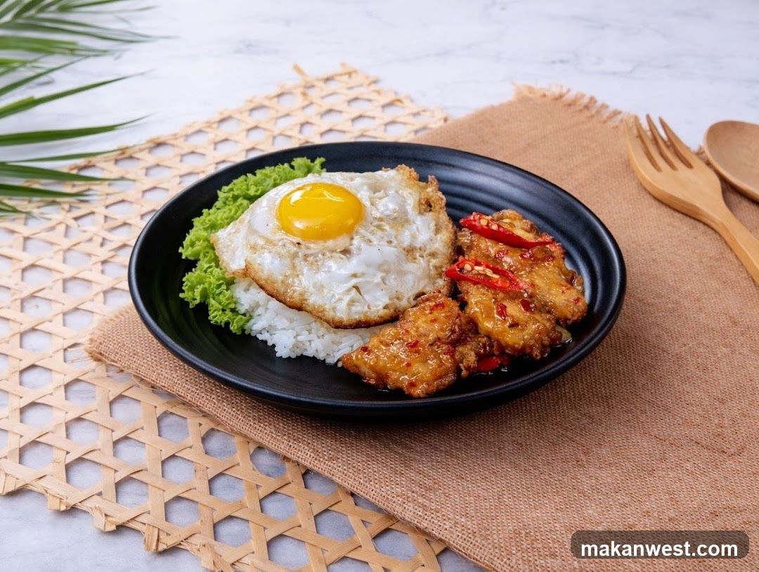 Fried Chicken with Egg and Rice