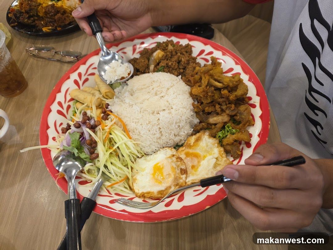 Rice Plate with Fried Egg and Side Dishes