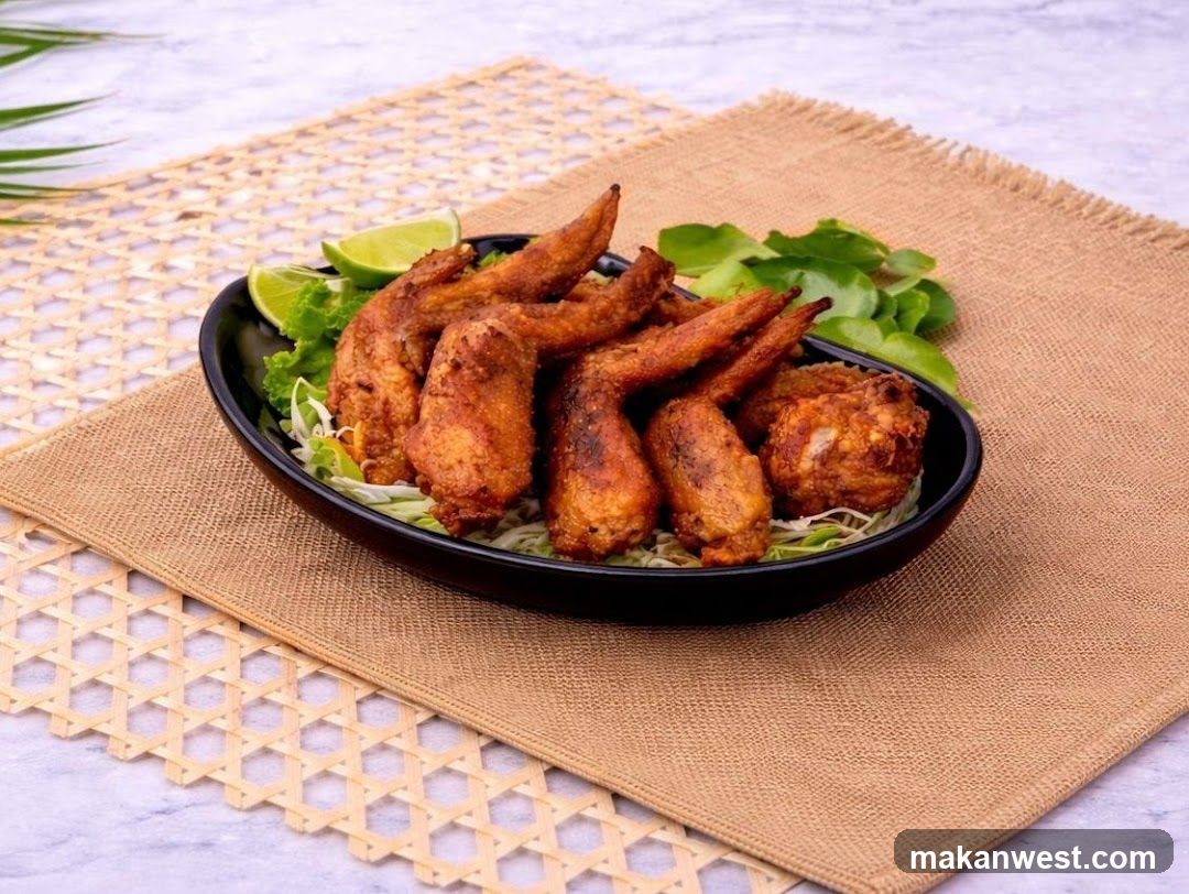 Fried Chicken Wings with Lime and Greens