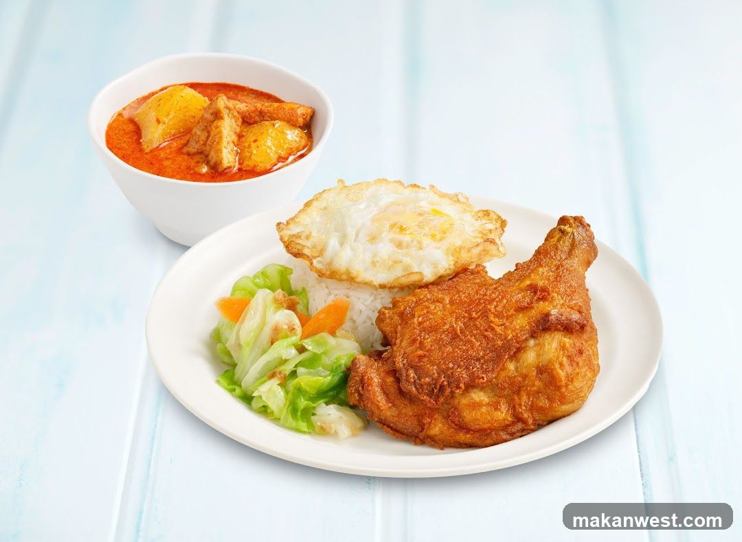Fried Chicken and Curry Rice Meal