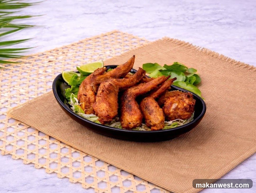 Fried Chicken Wings with Lime and Greens