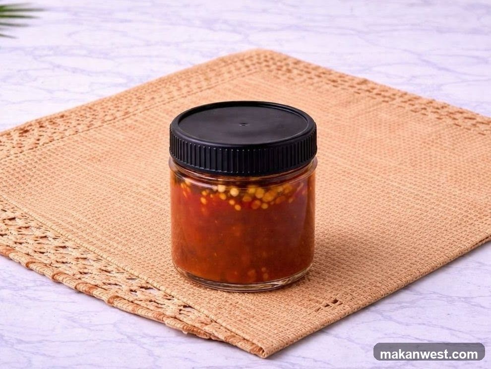 Jar of Red Sauce on Woven Mat