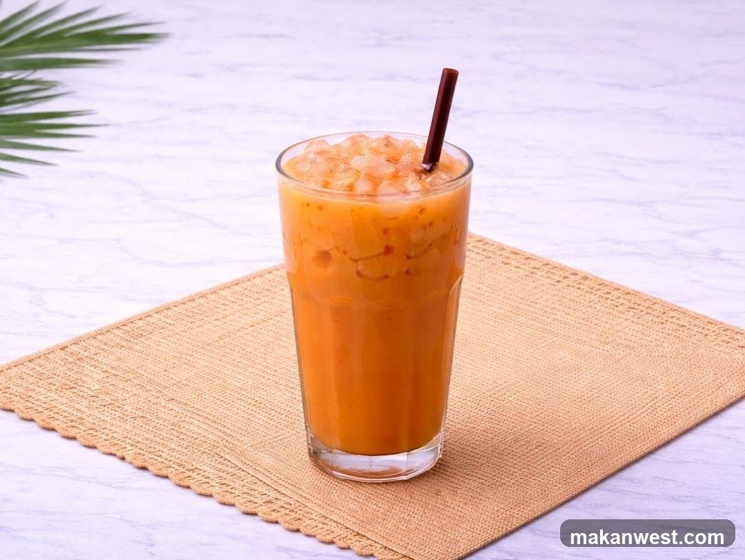 Orange Smoothie with Ice Cubes