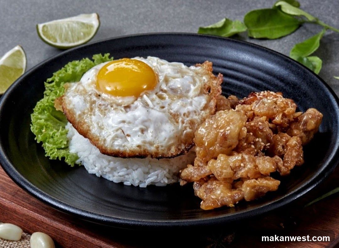 Fried Egg and Chicken Rice Bowl