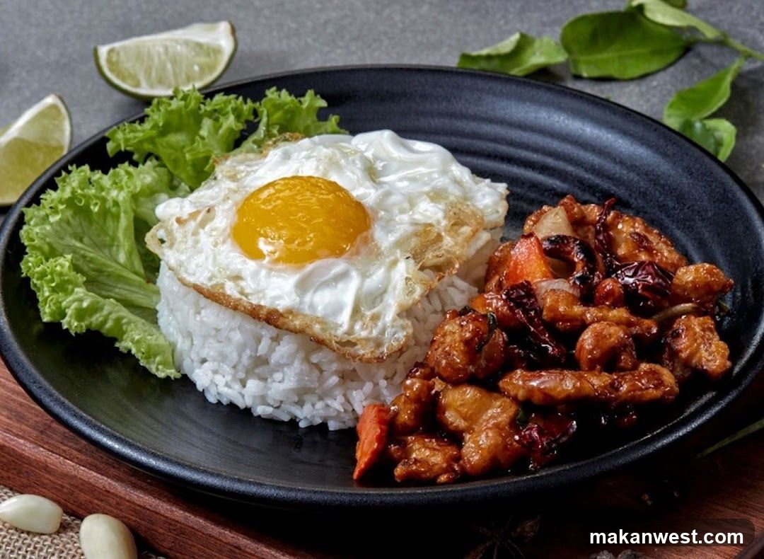 Fried Egg Rice Bowl with Stir-fry