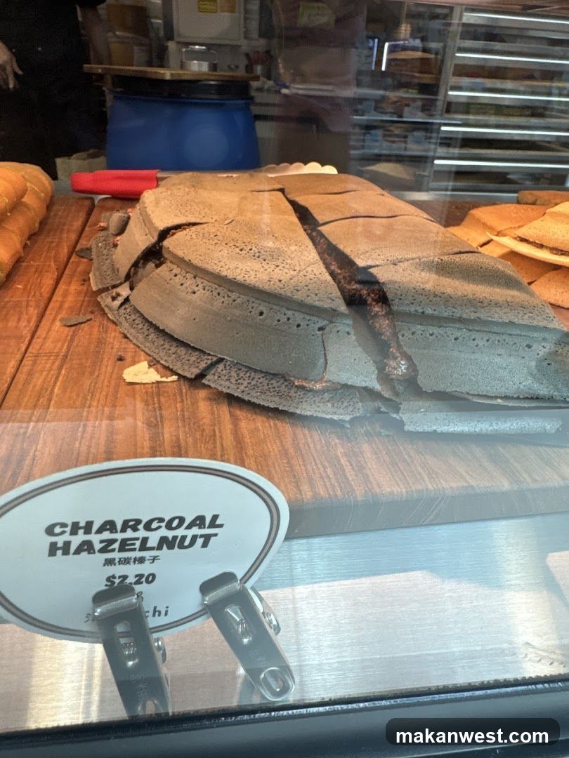 Charcoal Hazelnut Cake Display