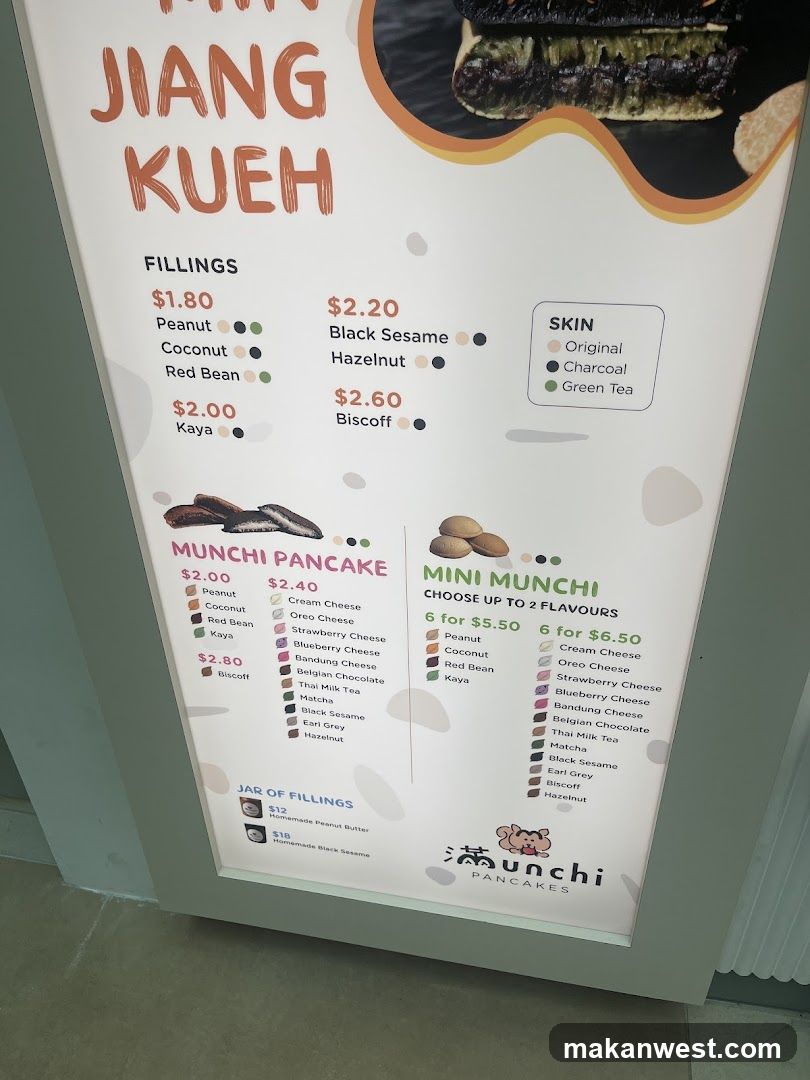 Munchi Pancakes Menu Board