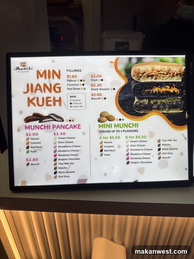 Munchi Pancakes Menu Display