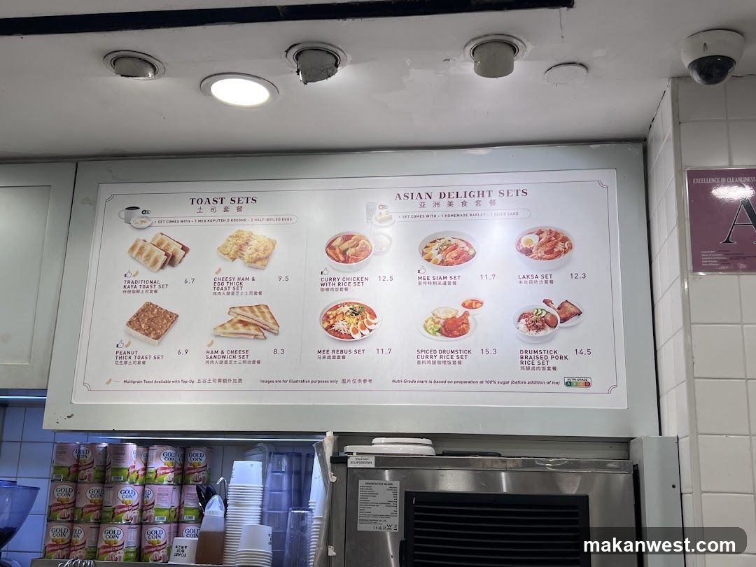 Asian Delight Sets & Toast Sets Menu Board