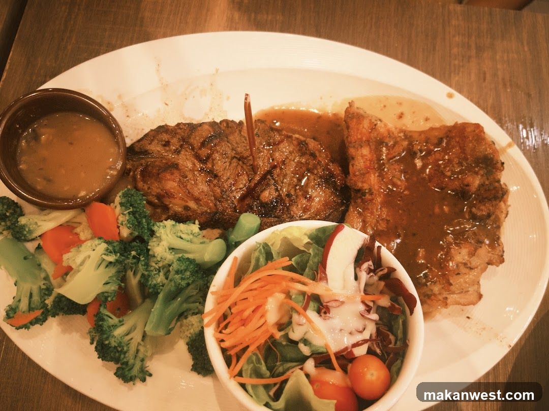 Steak and Side Salad Plate